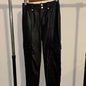 Cargo leather pants